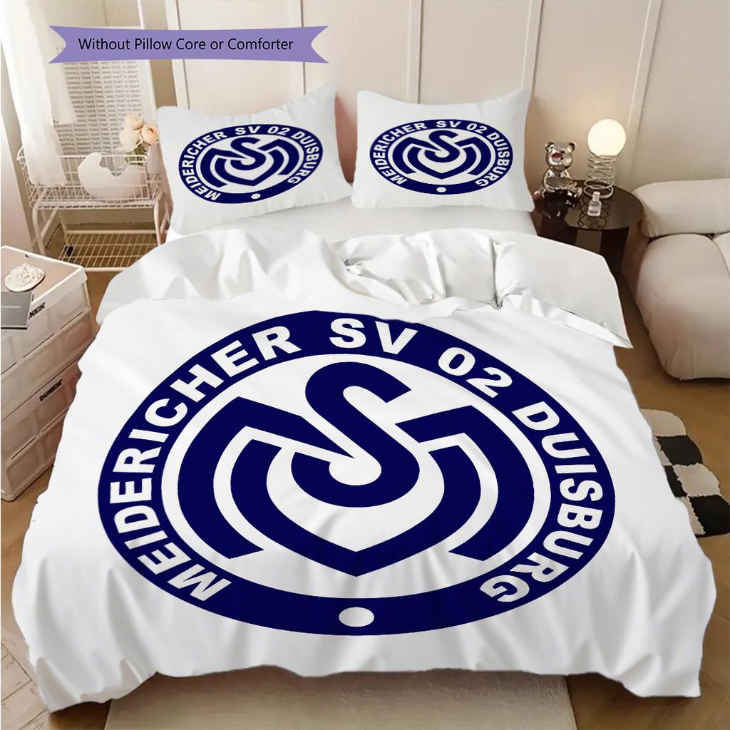 MSV Duisburg Pattern Bedding Quilt Set Quilt Cover Pillowcase Home Decoration Birthday Gift (1 * Duvet Cover + 2 * Pillowcase, Without Core)