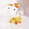Cute Transparent Piggy Bank Glass Ornaments Golden Bean Storage, Animal Pig Money Saving Box Coin Box To Help Budget And Save