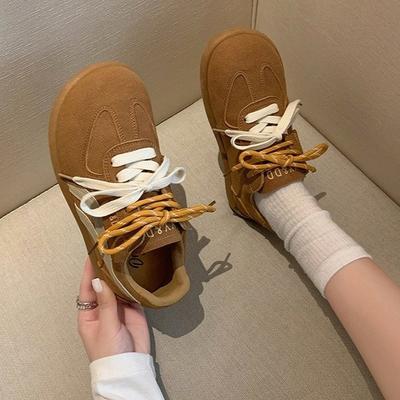 American Retro German Training Shoes Women's 2025 Spring New Soft-soled Sports and Leisure Versatile Light Leather Board Shoes Trendy Shoes