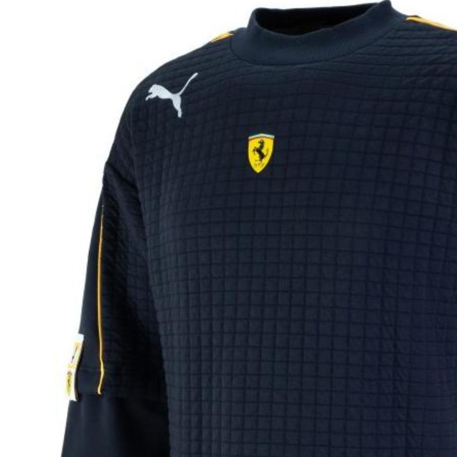 PUMA Solid Color Logo Pattern Crew Neck Sweatshirt Men Tops Blue 535785-08