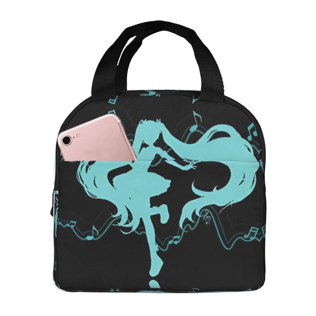 Custom Hatsunes Anime Mikus Insulated Lunch Bag for Camping Travel Manga Waterproof Thermal Cooler Lunch Box Men Women