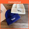 Fashion Letter Embroidery Neutral Casual Warm Knitted Hat For Autumn And Winter