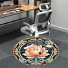 1 Stück Lotus Mandala Büro Runder Teppich, Indoor-Matte Geeignet für Büro, Unter Bürostühlen Schlafzimmer Wohnzimmer Heimdekoration, Raum Deko