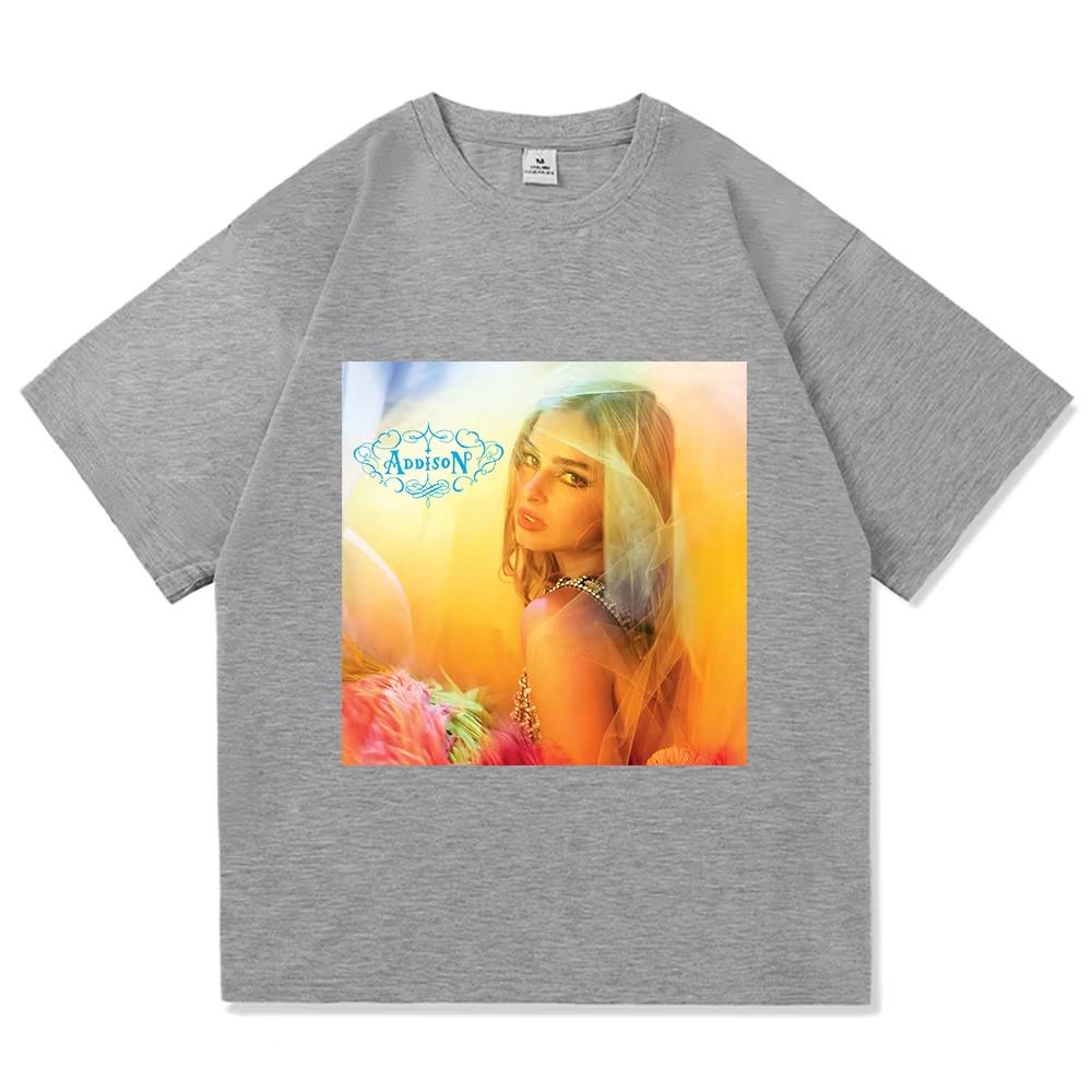 Addison Rae 2025 Album Nou Addison Tricou Modă Retro Îmbrăcăminte Vintage Harajuku de Înaltă Calitate Topuri Tricouri Bumbac