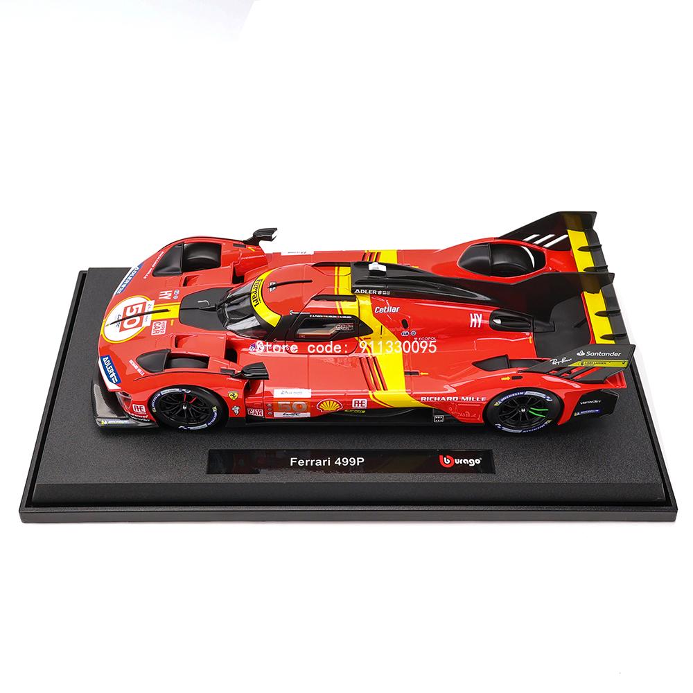 Bburago 1:18 Ferrari 499P LMH 2023 Car Model Boy Big Toy Static Die Cast Vehicles Collectible Model Car Toys