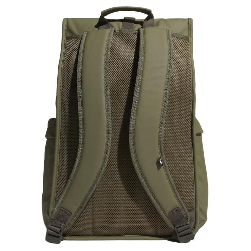 Adidas Polyurethane Artificial Leather Bonded Backpack Regular Unisex Army Green Casual JF6587