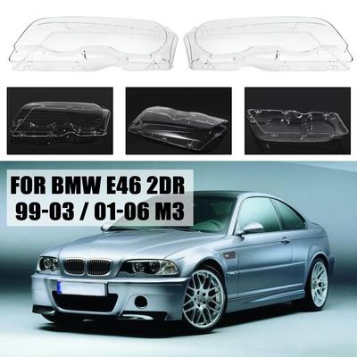 2 reflektor drzwiowy przezroczysta osłona obiektywu klosz reflektor przezroczysta obudowa dla BMW serii 3 E46 2DR 1999-2003 M3 2001-2006 osłona reflektora