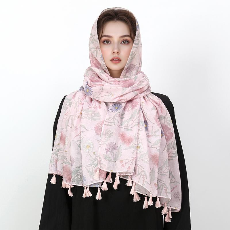 90*180cm New Fashion Luxury Women Scarf Stripe Designer Female Cotton Linen Shawl Tassel Four Seasons Muslim Hijab