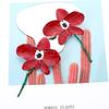 Exaggerated Red Metal Large Flower Drop Earrings for Women Ladies Europe and America Oil-Drop Enamel Petal Earrings Jewelry Gift