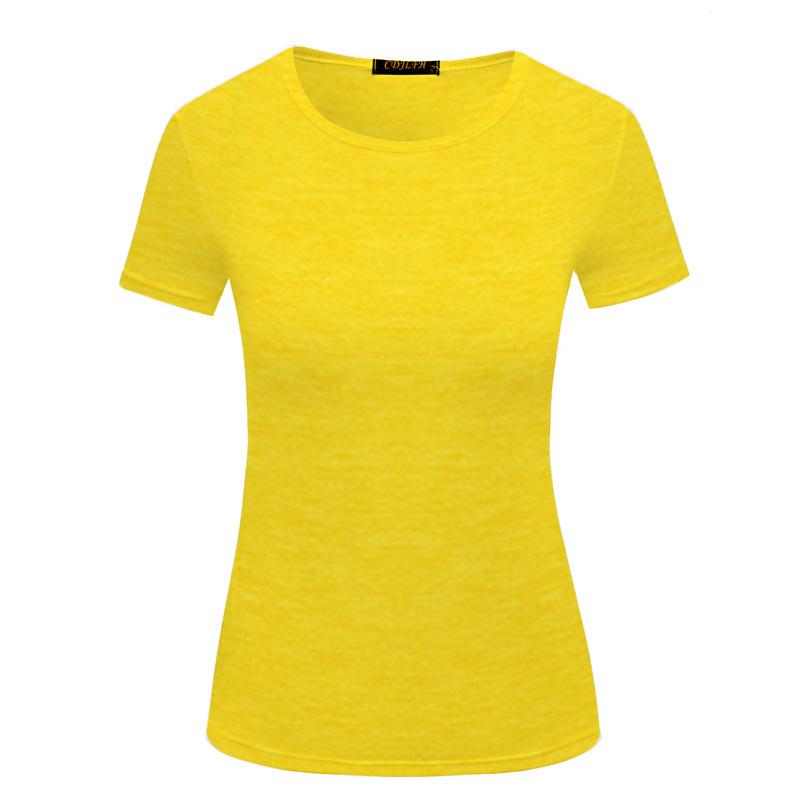 Summer Europe And The United States Women's Fashion Women's Solid Color T-shirt Short-sleeved