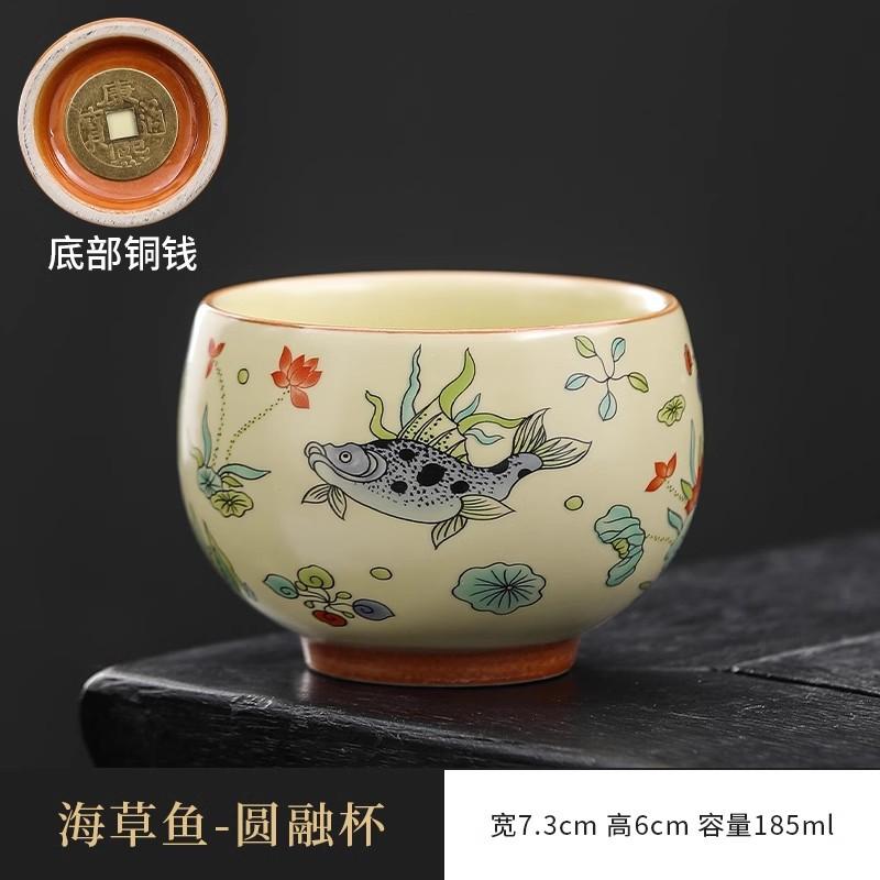

Japanese Ceramic Teacups Creative Retro Handmade Heat Resistant Kung Fu Tea Set Drinkware Mug Tea Bowl Household Teaware New