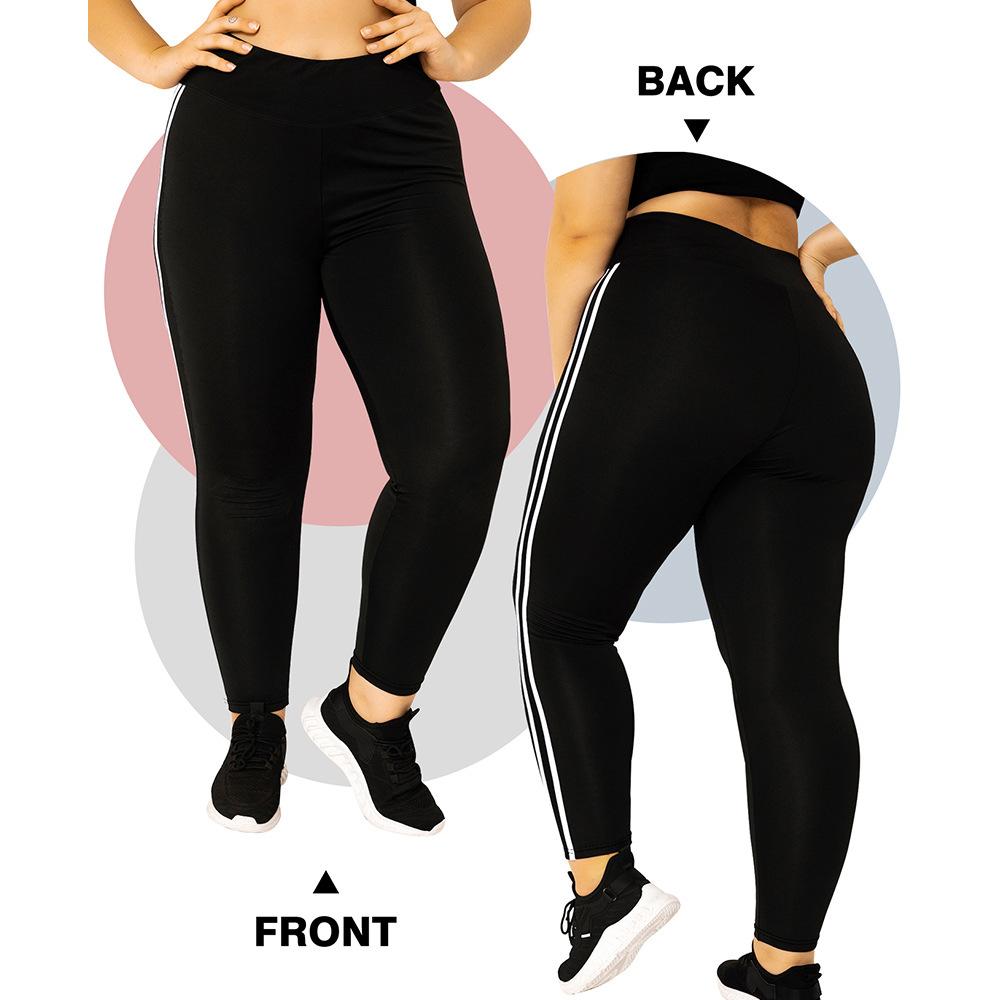 

Повседневные спортивные брюки для женщин с высокой посадкой из молочного шелка большого размера с двумя боковыми полосками, брюки длиной 9 дюймов 5XL