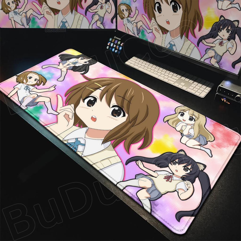 Game Cabinet Extended Desktop Mat Pc Accessories Kawaii Anime Girls Yui Hirasawa Mouse Pad Large KOn Office Laptop Keyboard Rug