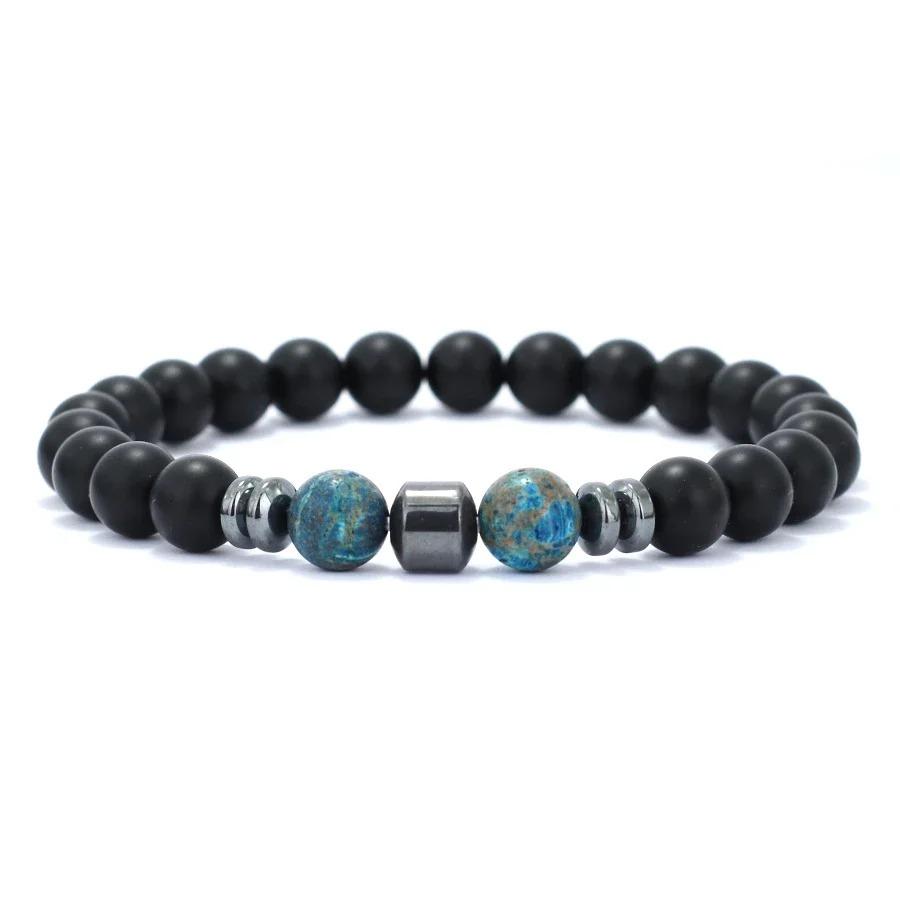 New Design Men Bracelet Jewelry 8mm Black Onyx Tiger Eyes Lava Turquoises Stone Braslet Hombre Suppliers