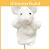 Cute White Cartoon Gray Mouse Yellow Cat Plush Puppet For Children Role Playing