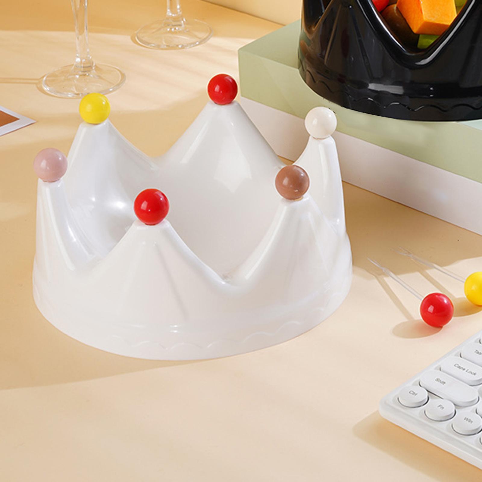 

Crown Fruit Plate Versatile Lightweight Kitchen Organizer Decoration Fruit Tray for Desktop Countertop Wedding Bar Dinner белый