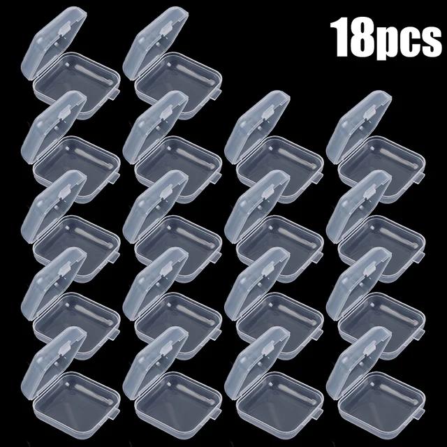 24/6PCS Plastic Storage Box Square Transparent Organizer for Necklace Earrings Rings Jewelry Packaging Boxes Storager Container