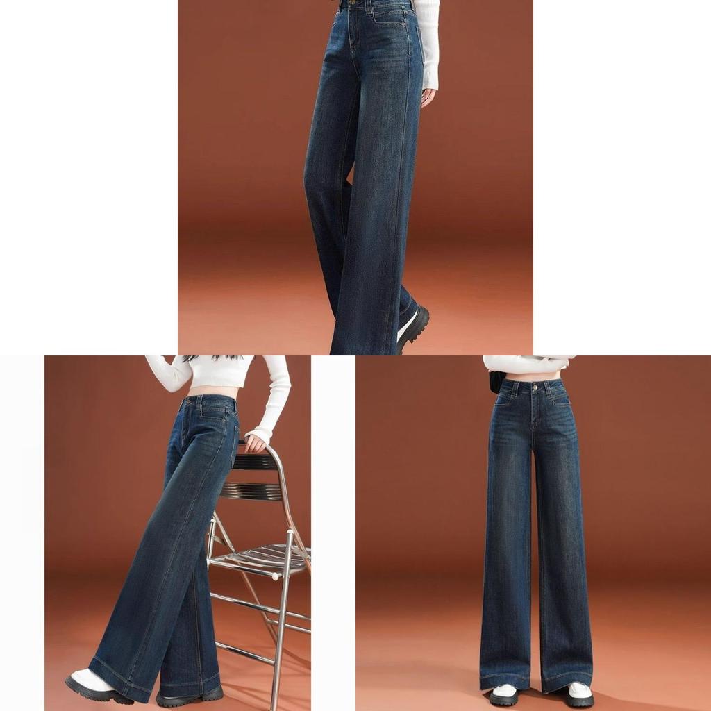 Womens High Waist Wide Leg Jeans With Modal Fabric For Casual And Office Wear
