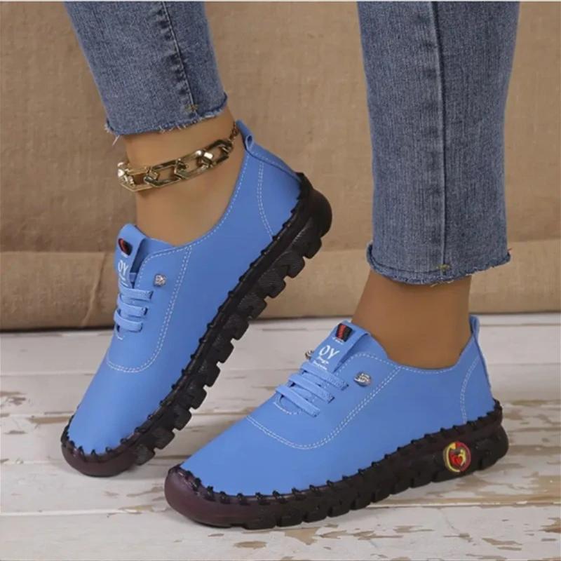 Women's New Fashion Round Toe Designer Sports Shoes Women Spring Simple Solid Color Outdoor Hiking Mountain Vulcanized Shoes