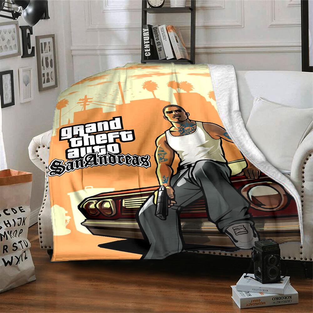 Gta Blanket Warmthful Decor Perfect for Sofa Bed Office for All Seasons Digital Print Suitable for Gifting Relatives and Friends