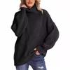 2026 Autumn/Winter Women's Loose High Neck Cable Knit Sweater Pullover