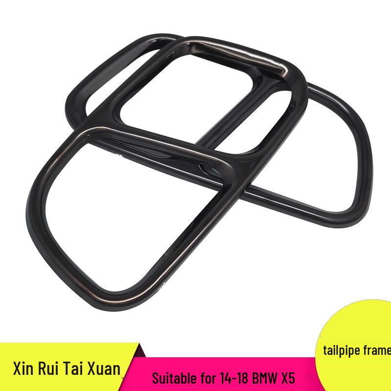 Black Stainless Steel Dual Outlet Exhaust Cover for 2014-2018 BMW X5