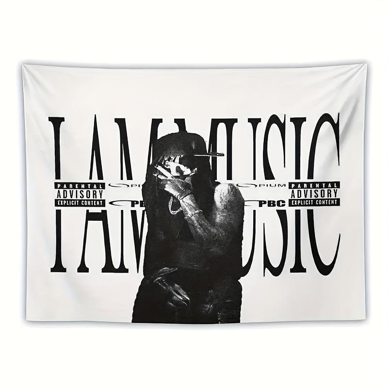 1 Lil Wayne I Am Music Hip Hop Tapestry 2D Single Print Edgy Durable Tapestry Home Bedroom Dorm Music Studio Rap Fan Vibe Decor 74x94cm(29x37in)