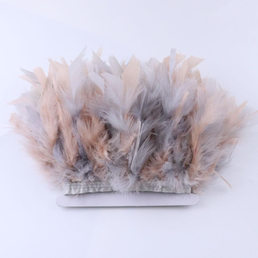 1meter Fancy Turkey Feather Fringe Ribbon 10 -15cm Width Dyed Feathers for Party Costume Dress Decoration Accessory Crafts