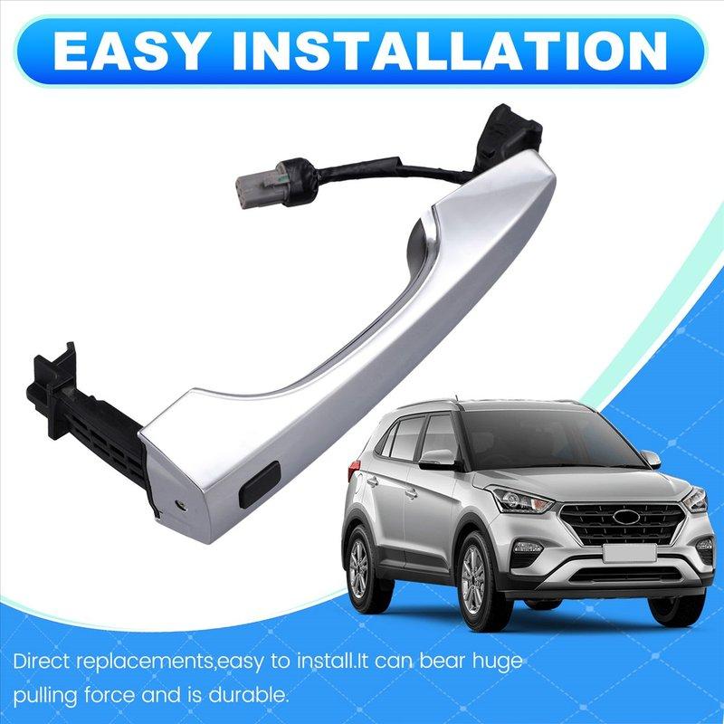 DT08 Front Exterior Door Handle Keyless Entry with Button for Hyundai CRETA 2015-2018 Front Right 82661-C9700 82661M0700