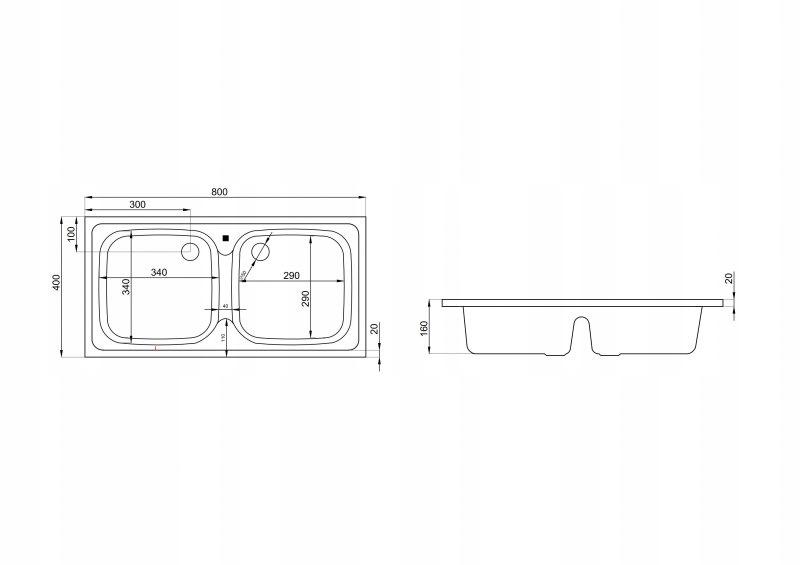 ZD-50 White 80x50 Double-bowl Acrylic Polimat Sink