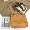 Vintage Marble Print Crossbody Bag for Women Lightweight Large Capacity PU shoulder bag with Leopard Strap for Daily Use