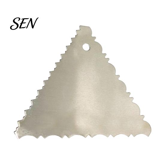 Dough Divider for Bread Stainless Steel Cake Scraper with Multi-faceted Sawtooth, Rectangle/Pentagon/Triangle/Semi-circle Shape Cream Icing Smoothing