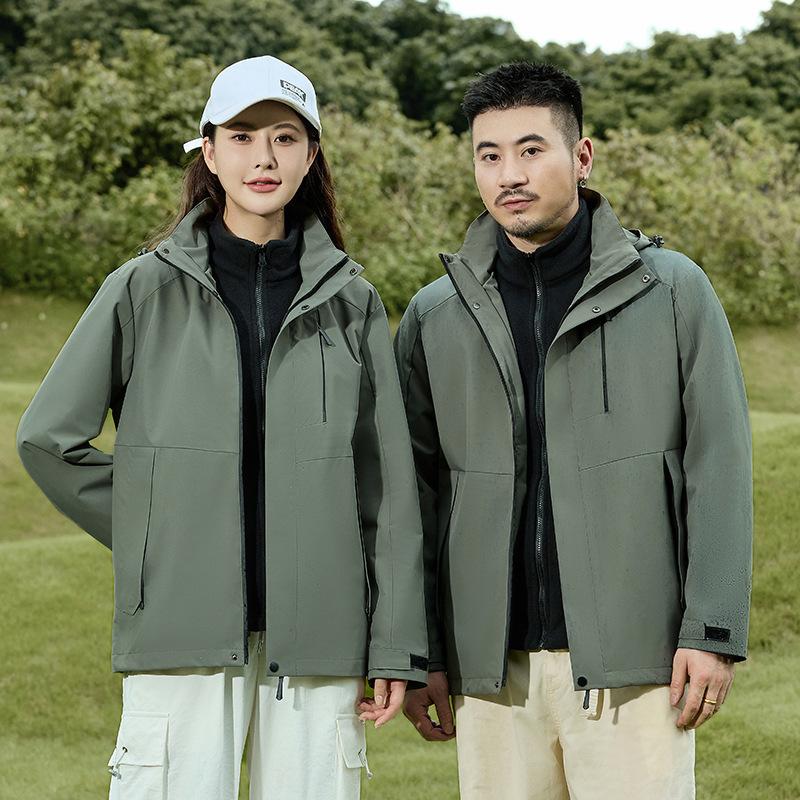 Couple jacket men's and women's three-in-one two-piece set waterproof and breathable hiking warm jacket jacket