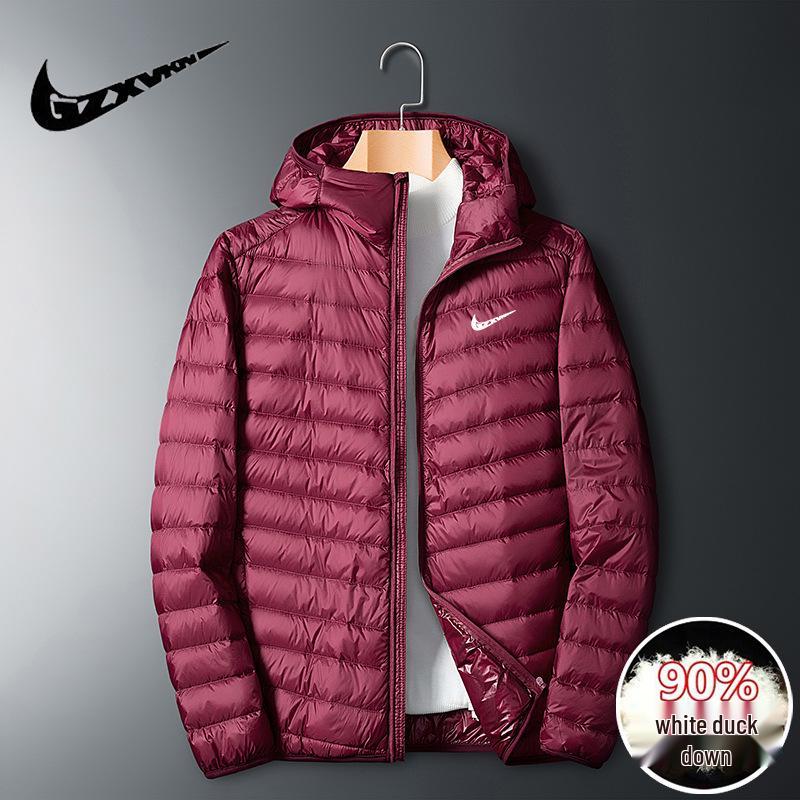 Jachetă de puf ușoară pentru bărbați, mărimi mari, casual și rezistentă la vânt pentru toamnă/iarnă