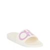 Salvatore Ferragamo Groovy Dual Gancini Slides White