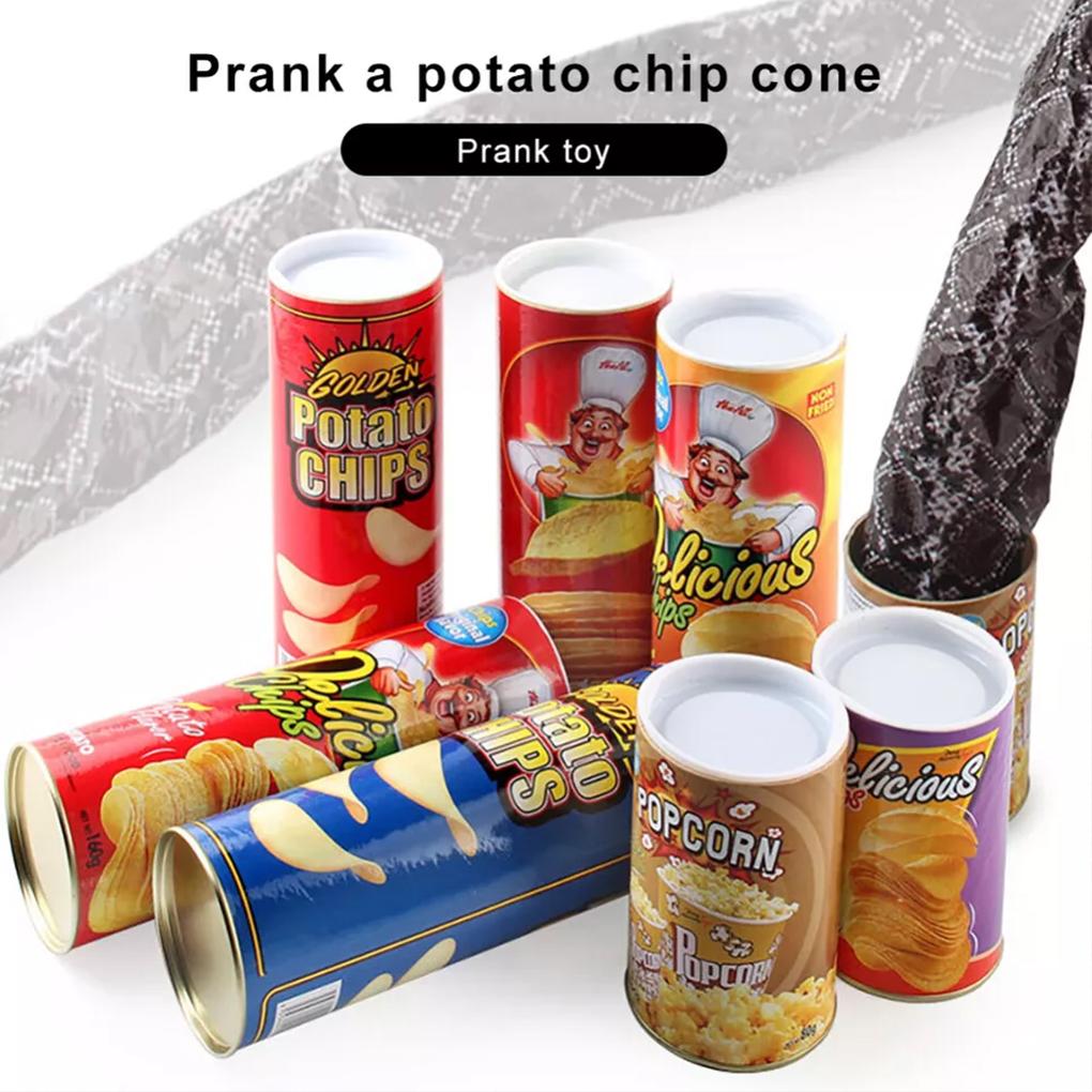 Classic Prank Toy Snake In Potato Chip Can For Fun Jokes 3. Prank Toy Is