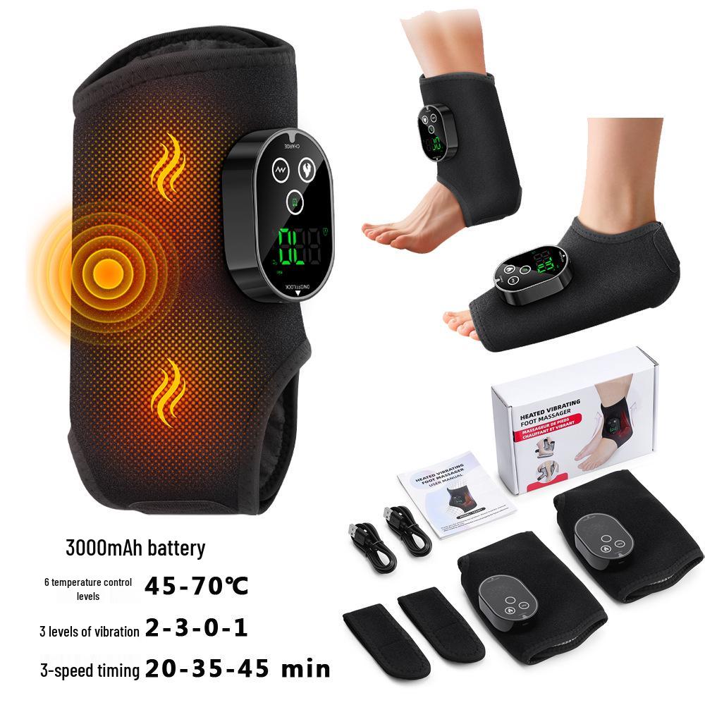 Ankle & Foot Electric Vibration Massager with Heating & Hot Compress for Home Therapy