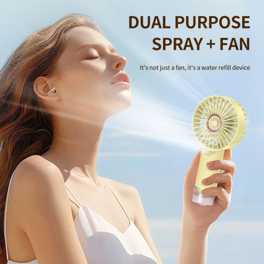 Portable Handheld Spray Fan USB Rechargeable Fast Cooling Fan Handheld Misting Fan  Hot Weather