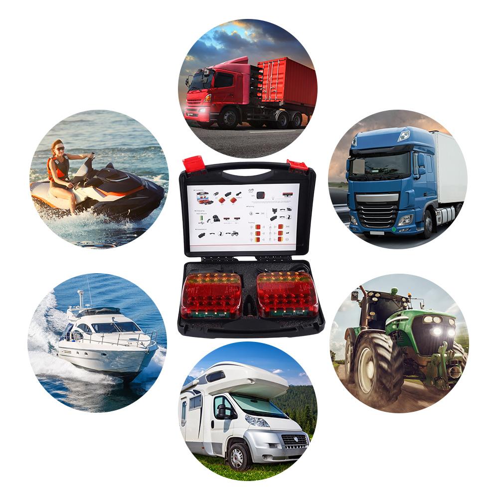 Wireless Trailer Lights Waterproof LED Magnetic Wireless Tail Lights 12V/24V Rear Signal Warning Brake Light for Truck RV Camper