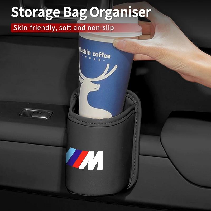 2025 Hot Leather Car Door Cup Holder Organizer Storage Bin Drink Rack Auto Cup Holder Car Interior Accessories For BMW E46 E90 E