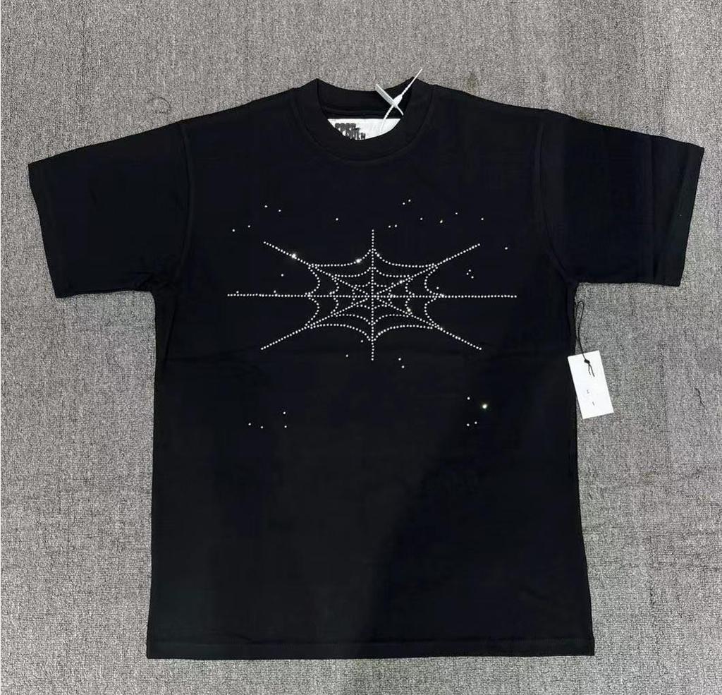 T-shirt Unisex con Stampa di Lettere in Schiuma Hip Hop Euro-Americano: Scollo Rotondo, Manica Corta, Design alla Moda