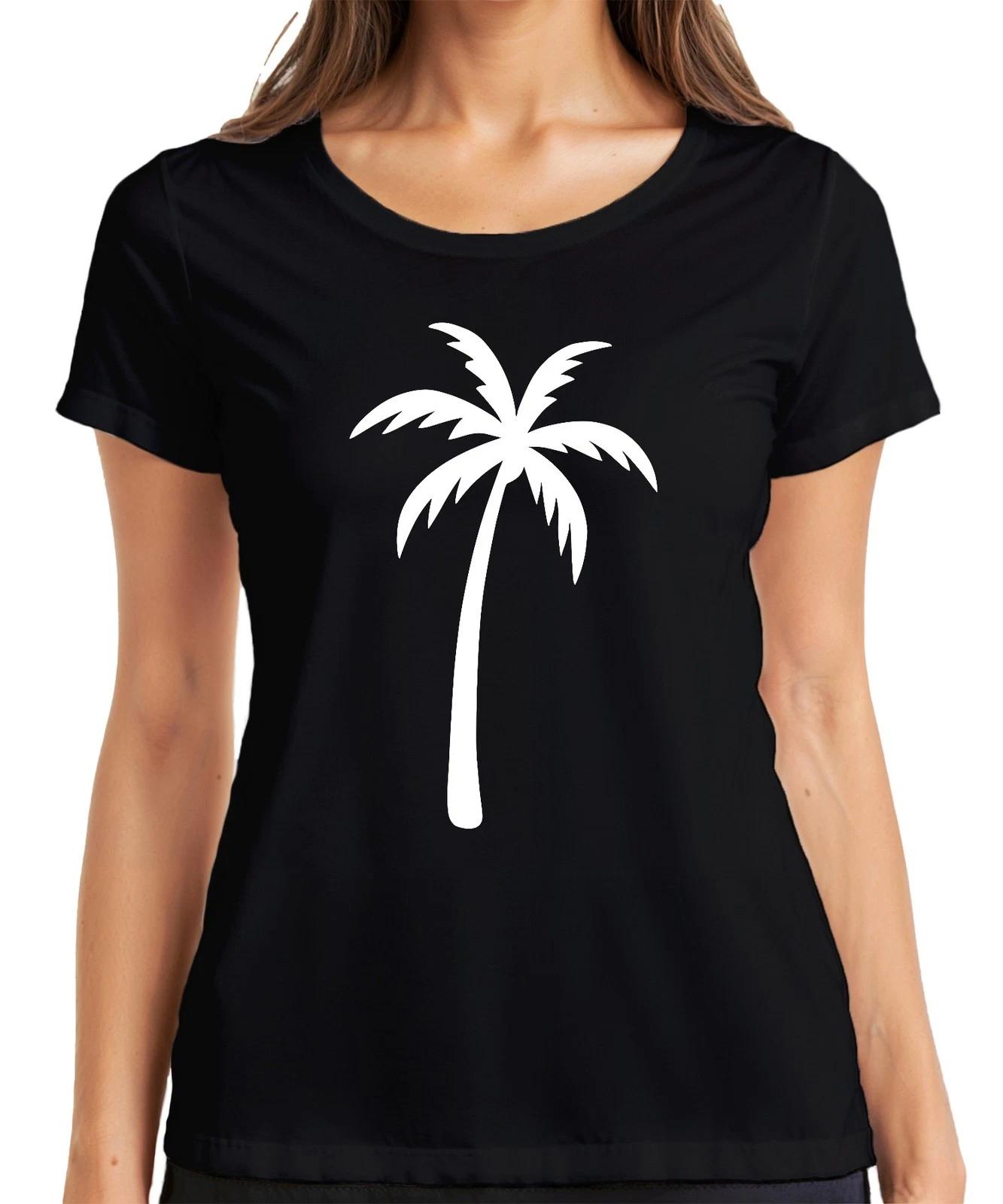 Palmen Silhouette Strand Urlaub tropisch Insel Meer Sommer Retro Damen T-Shirt XXL