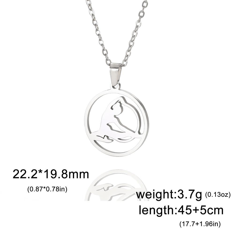 Teamer Gymnast Stainless Steel Necklace for Women Artistic Gymnastics Round Pendant Chian Choker Athlete Jewelry Birthday Gifts