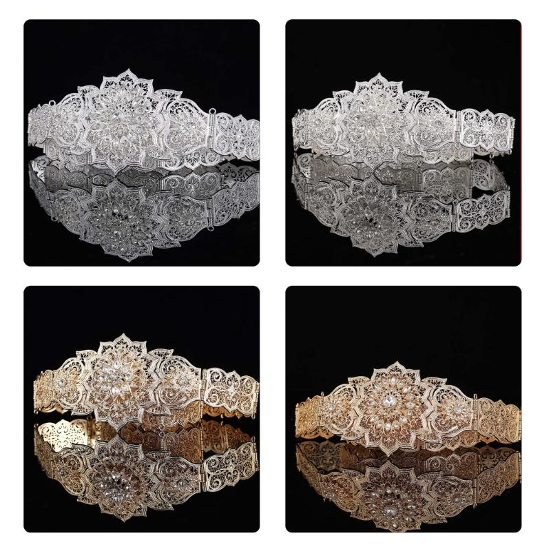 Muslims Bridal Belt Adjustable Dress Waist Belts Luxurious Women's Stylish Belt for Wedding and Evening Parties