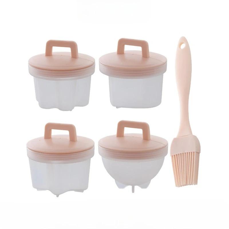 

2025 Hot 5Pcs/set Food Grade Soft Silicone Egg Poacher Breakfast Steamed Egg Mould Cook Poach Cup Kitchen Cooking Tools Gadg