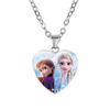 Collana Principessa Disney Frozen Bambini Anime Figure Principessa Elsa Anna Ciondolo Amore Gioielli Accessori Regalo Compleanno Bambini
