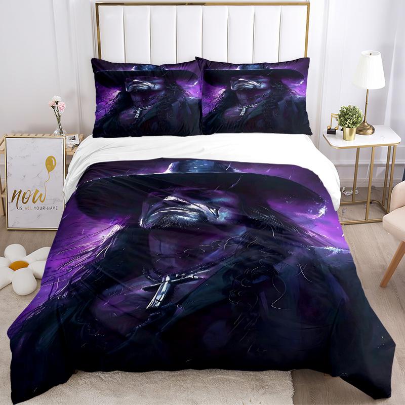 3pcs Purple Wizard Hat Home Bedding Set-Universal Three-Piece Suit for Bedroom, Guest Room, Living Room, Hotel-Perfect Holiday Gift for Fans