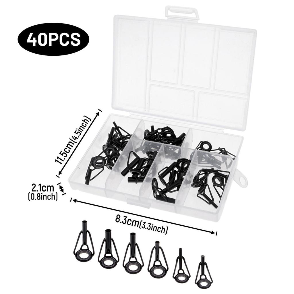 10pcs Stainless Steel Fishing Rod Guides Set Tips Rings for Lure Rod, Rod