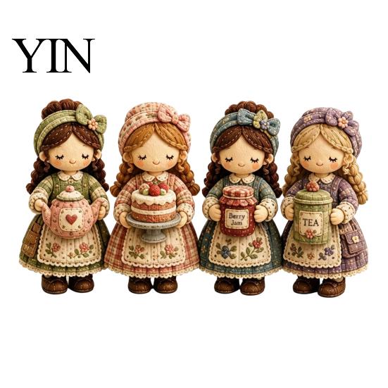 No-sew Craft Kit Patchwork Girl DIY Kit, 3D Doll Sewing Set with Pre-Cut Beginner Fabric Thread Needles, Cute for Home Decor Handmade Gift Teens