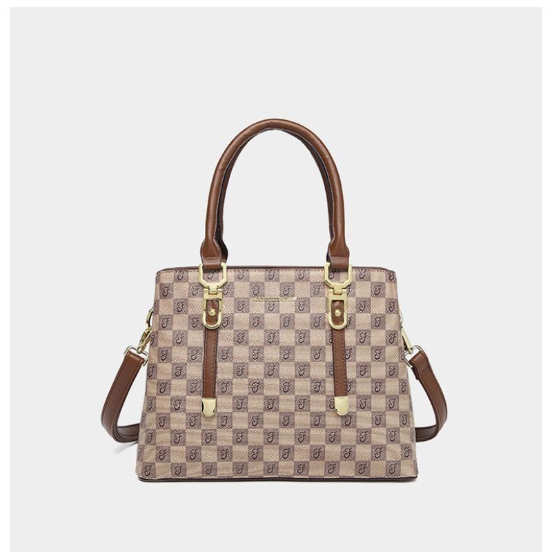 

Новые модные женские сумки большой вместимости высокого класса, простые ретро клетчатые сумки-тоут, повседневные и универсальные портативные сумки через плечо. хаки